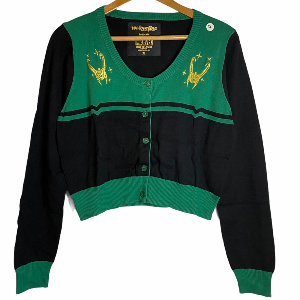 Marvel Green and Black Women's Cardigan